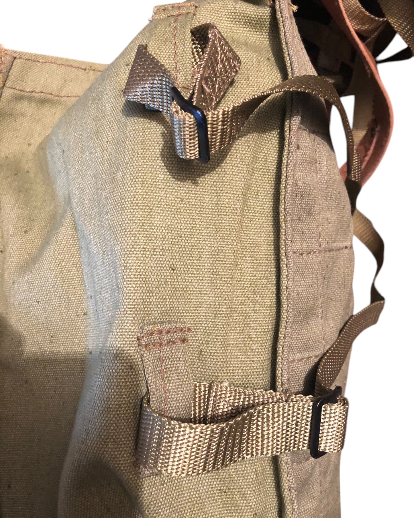 Vintage Romanian Army 30L olive canvas rucksack