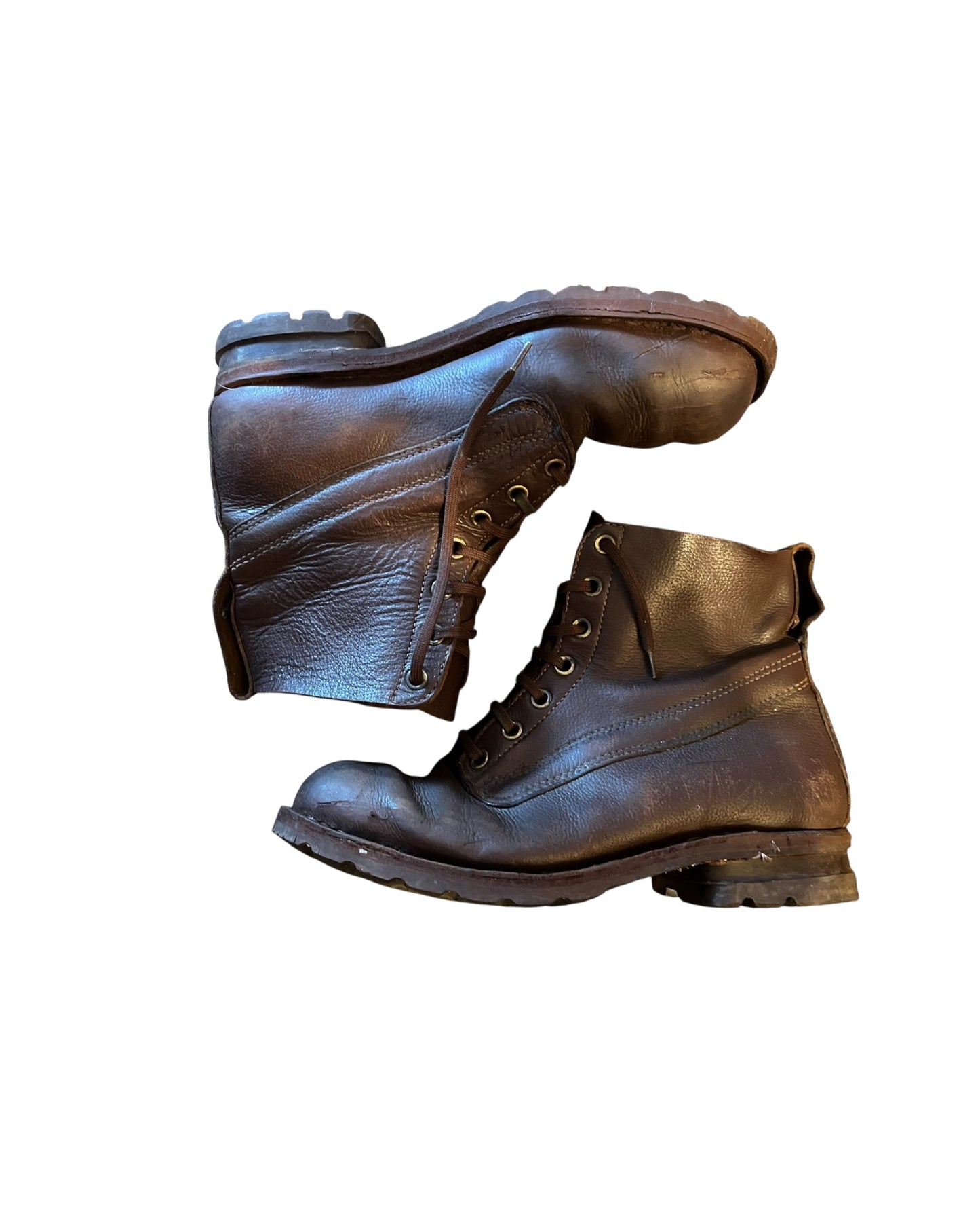 Swedish Army M59 brown leather boots size 44 EU 9.5 UK