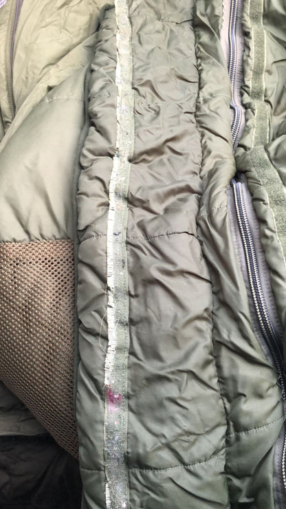 British Army issued Arctic winter sleeping bag and stuff sack short zip