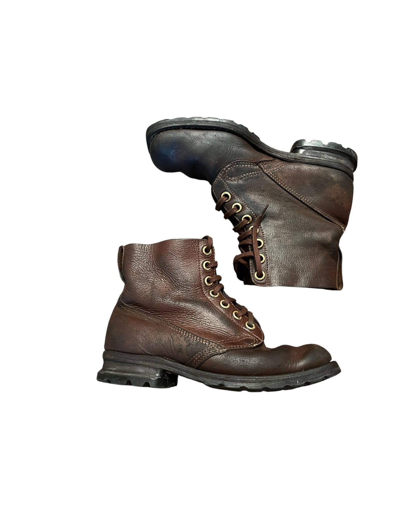 Swedish Army M59 brown leather boots size 7 EU 41