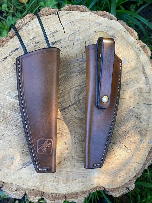 Leather Mora 120, 122 Whittler Sheath With Neck Lanyard IN STOCK