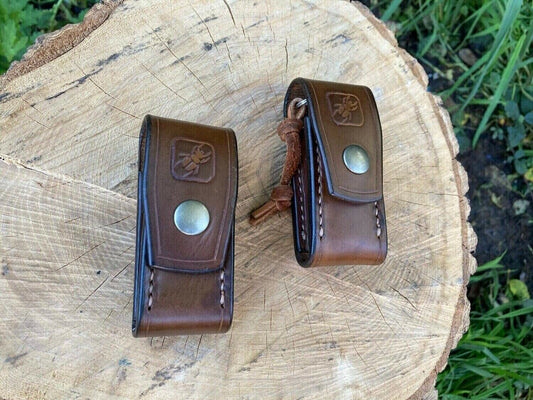 Leather 111mm Swiss Army Knife Belt Pouch with Ferro Rod Loop
