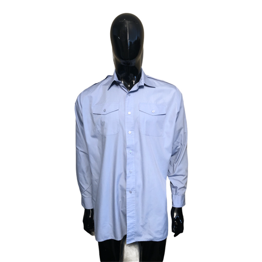Blue shirt genuine RAF mans long sleeved uniform polyester cotton epaulettes