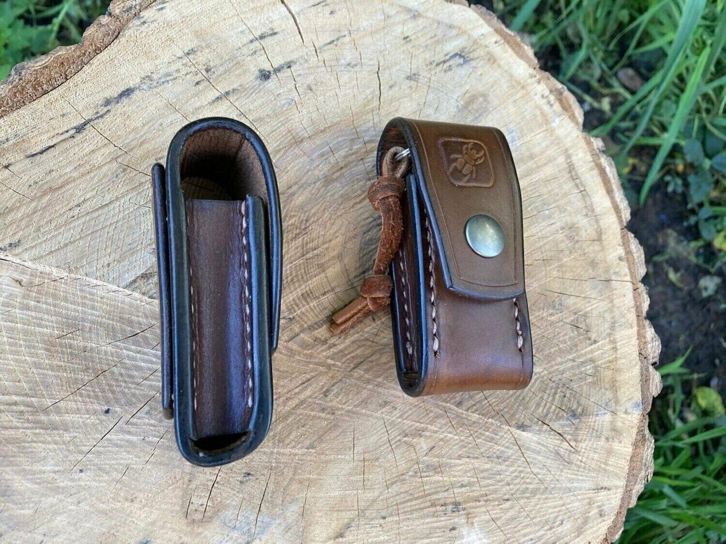 Leather 91-93mm Swiss Army Knife Belt Pouch With Ferro Loop