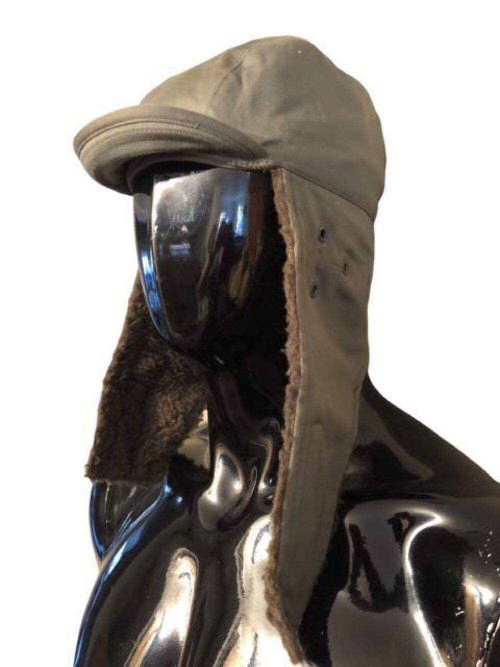 German Army cold weather trapper hat olive green