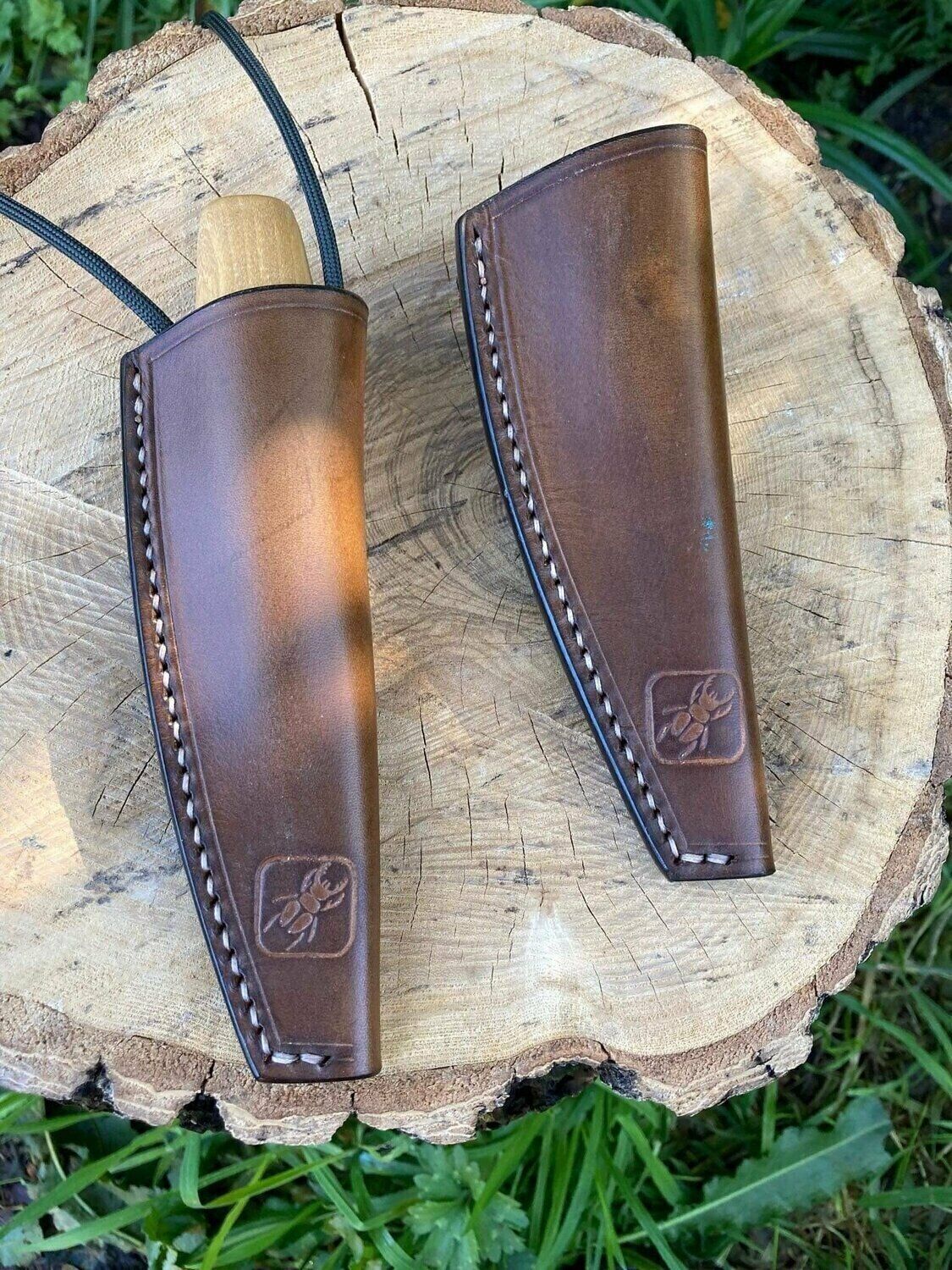 Leather Mora 120, 122 Whittler Sheath With Neck Lanyard IN STOCK
