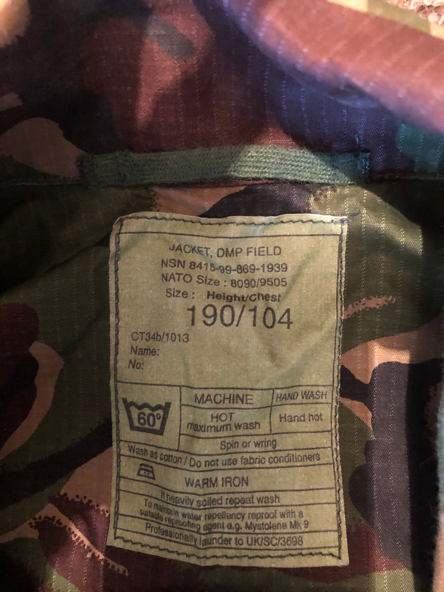 British Army DPM field jacket '95 - '97