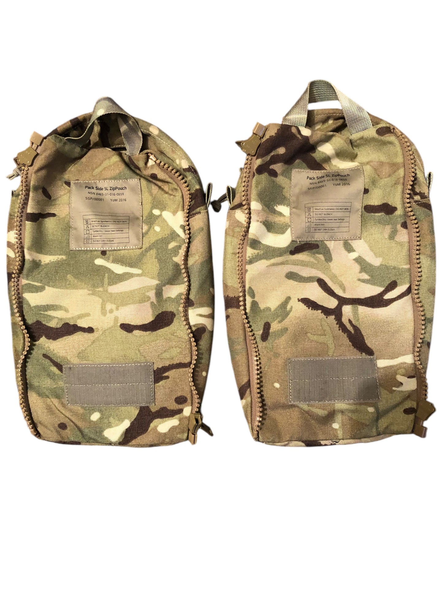 British Army Virtus side pack pouch 5 litre zip pouch pair