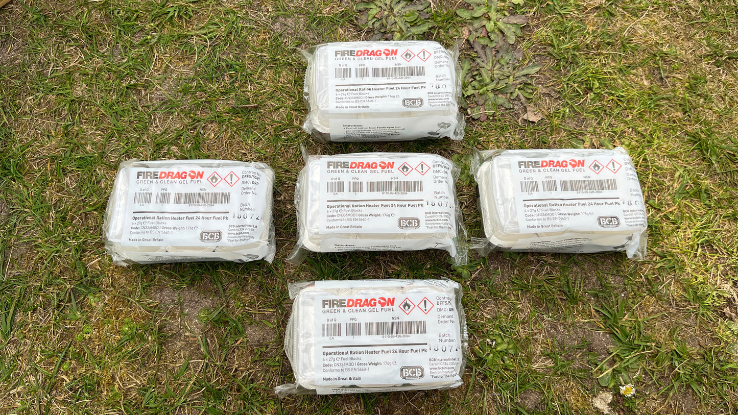 BCB Fire dragon gel fuel blocks - NEW 6x blocks per pack.
