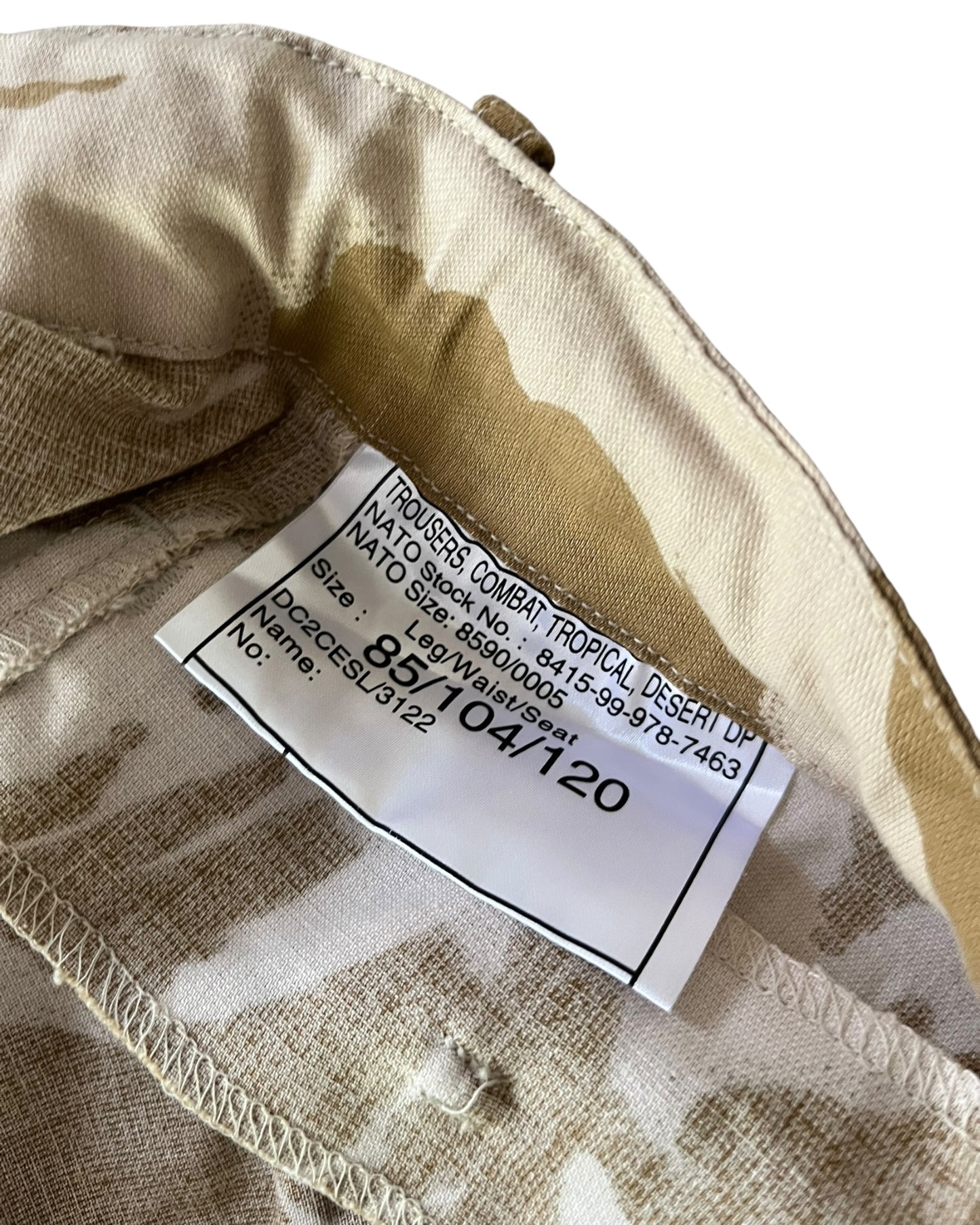 Desert DPM British army combat trousers - tropical