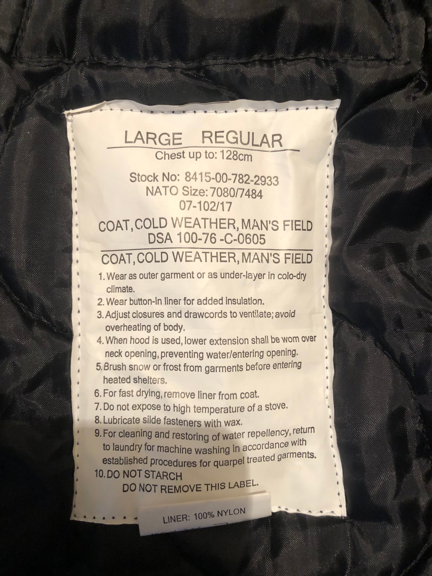US Army - cold weather field jacket AKA M65 jacket
