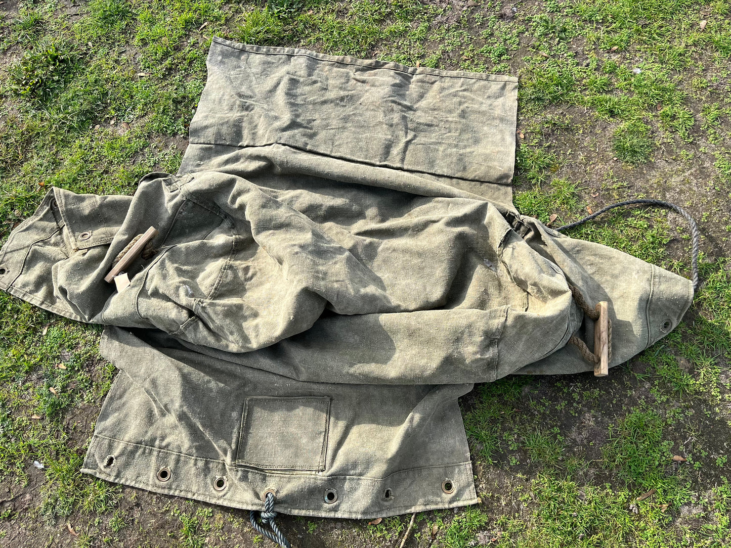 British Army tent bag 18 x 24 or 12x12 canvas good condition