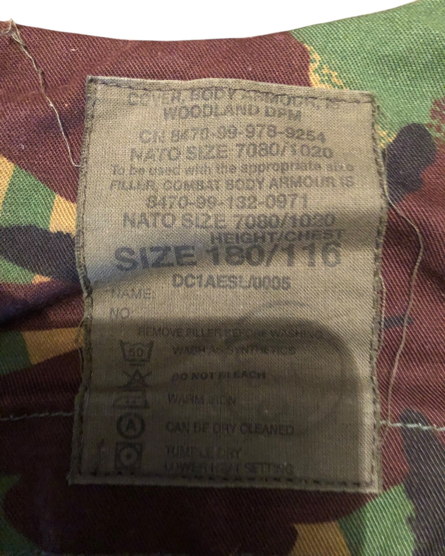 British Army body armour cover DPM