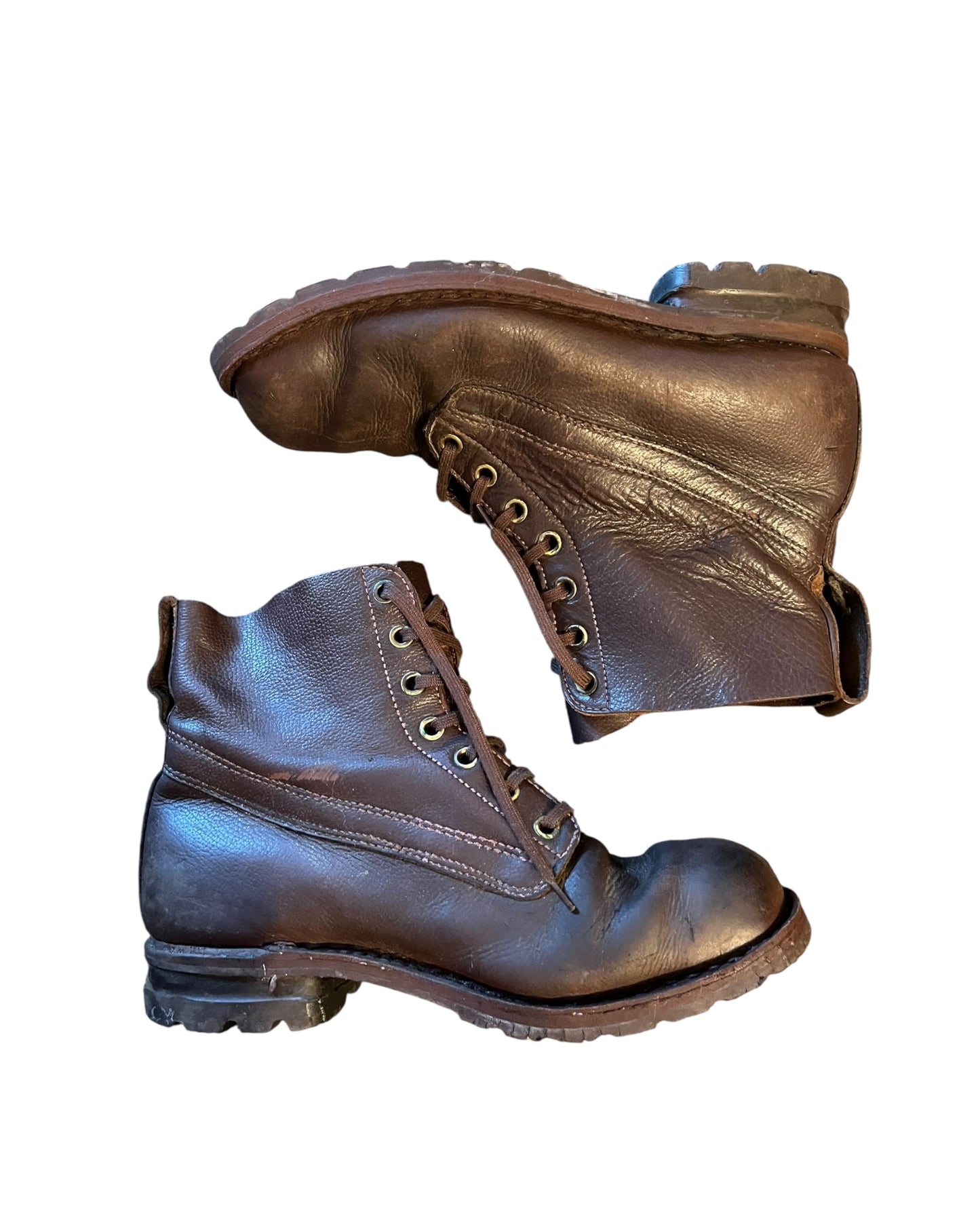 Swedish Army M59 brown leather boots size 44 EU 9.5 UK