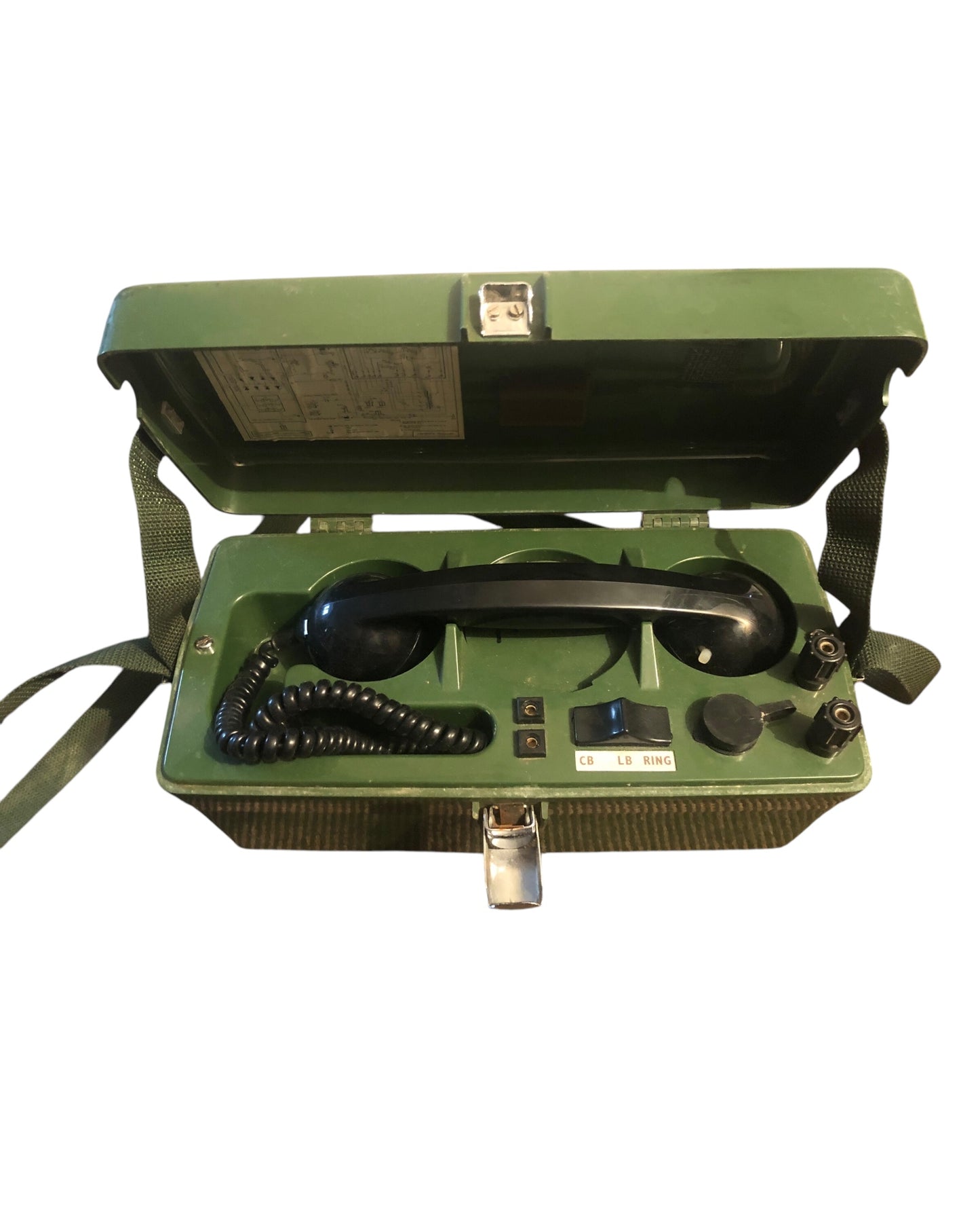 British Army linesmen's field telephone in hard case