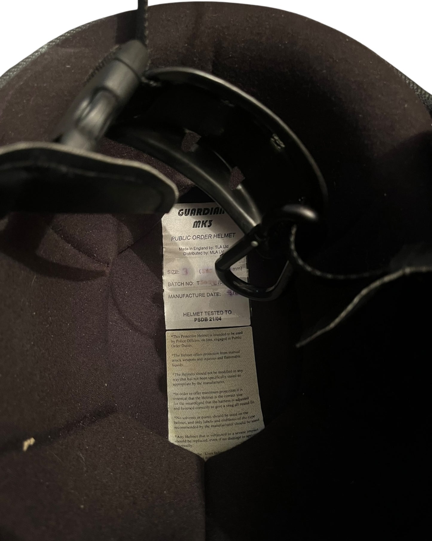 Police riot helmet public order size 3