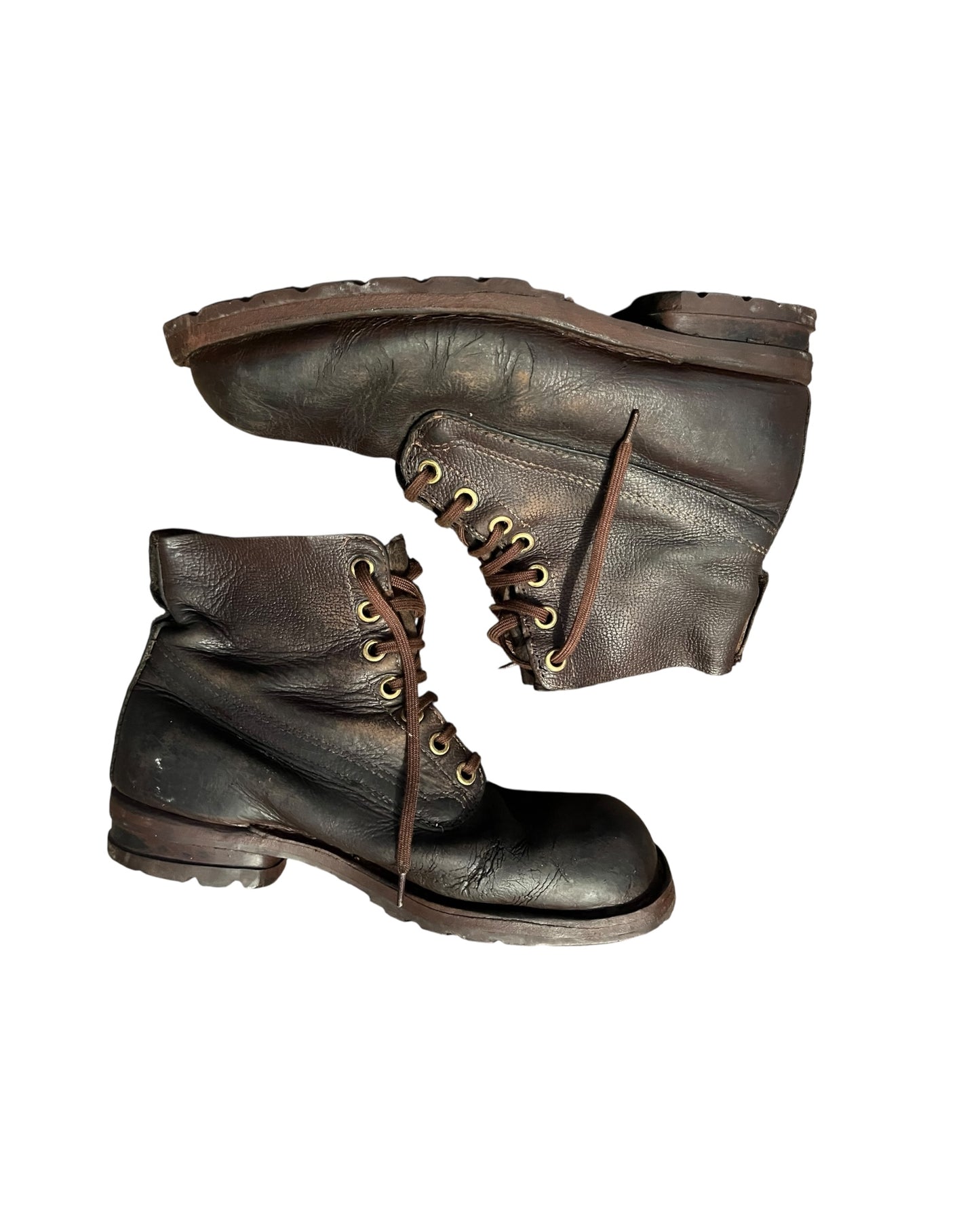 Swedish Army M59 brown leather boots size 43 EU 9 UK