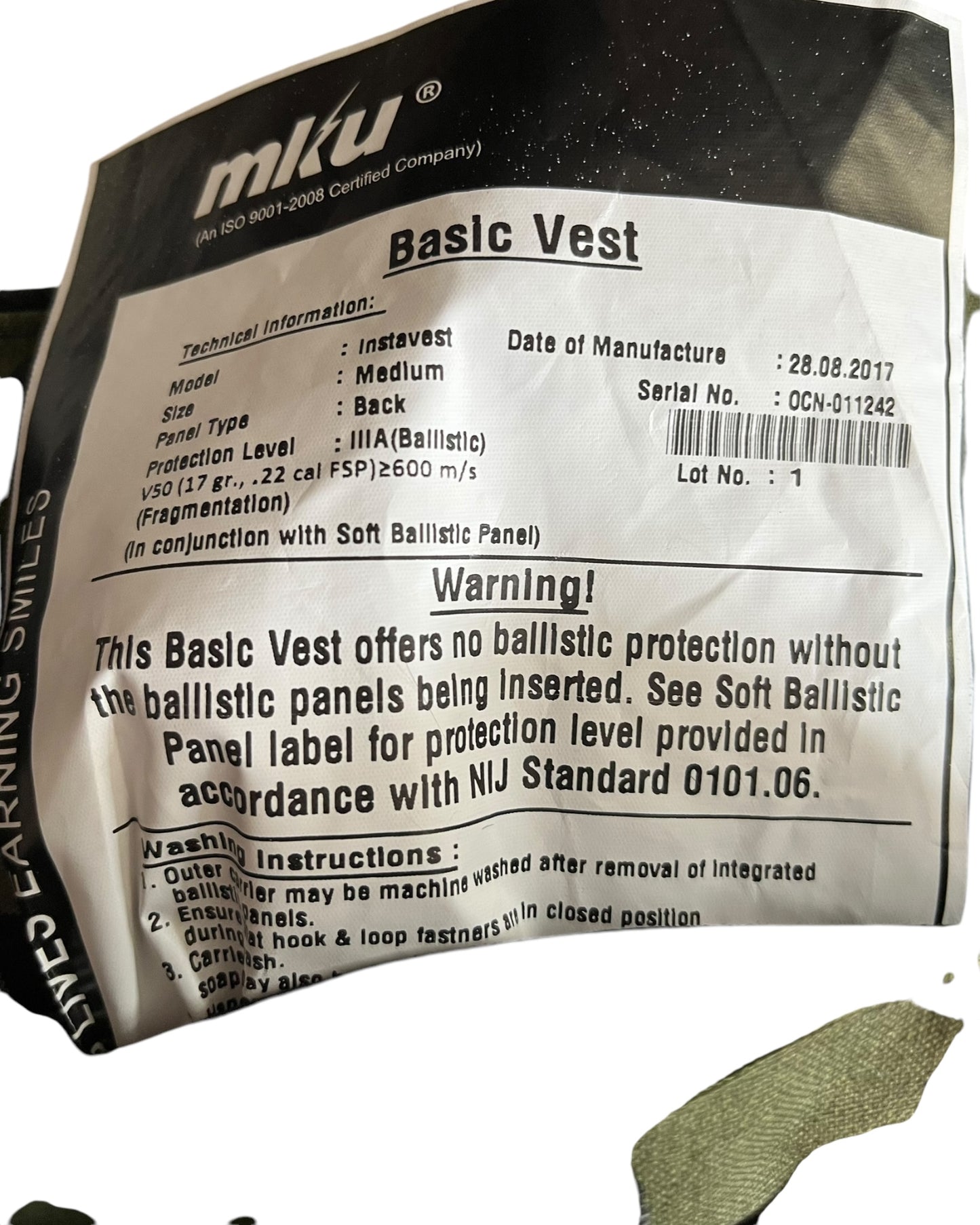 MKU Instavest body armour cover woodland New Medium