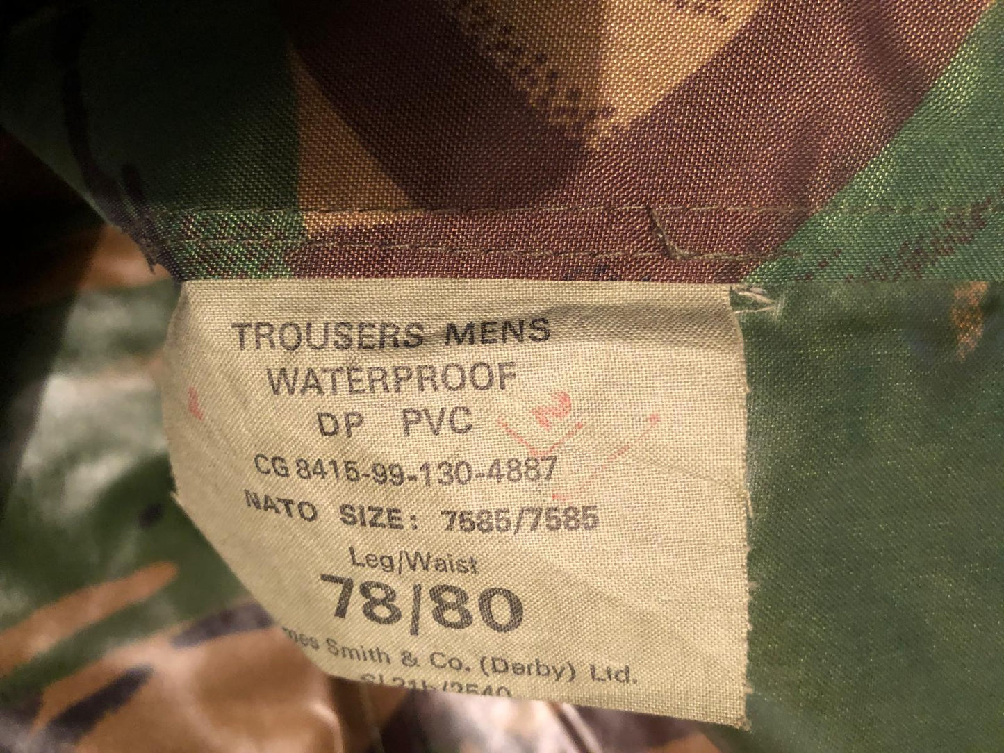 British army Dpm dp pvc waterproof over trousers grade 2