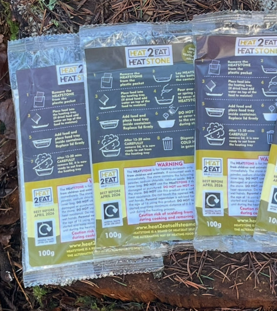 Heat2eat heat stone for ration packs and camping food for medium food cookers 100g