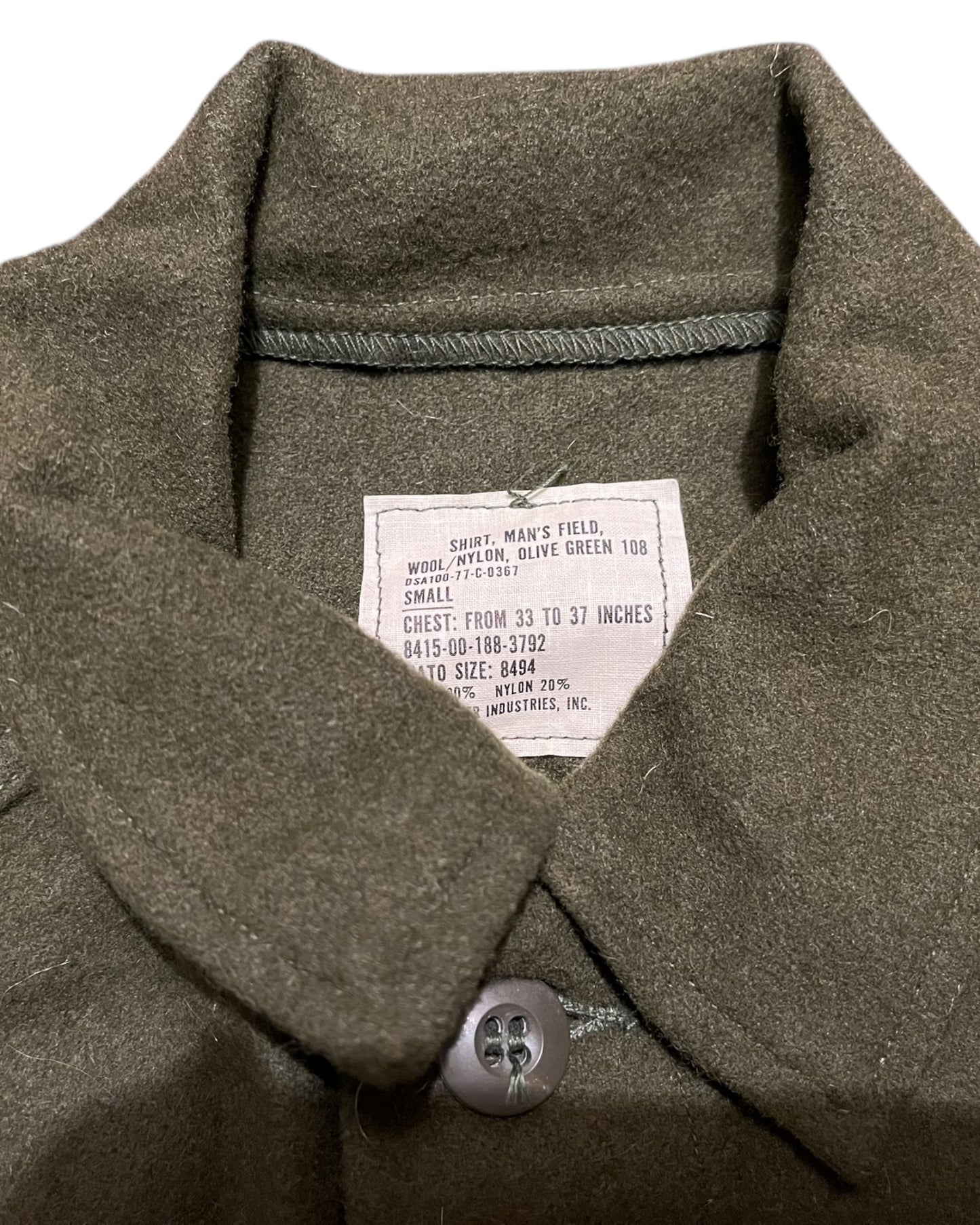 Vintage U.S Army woollen cold weather field shirt as new