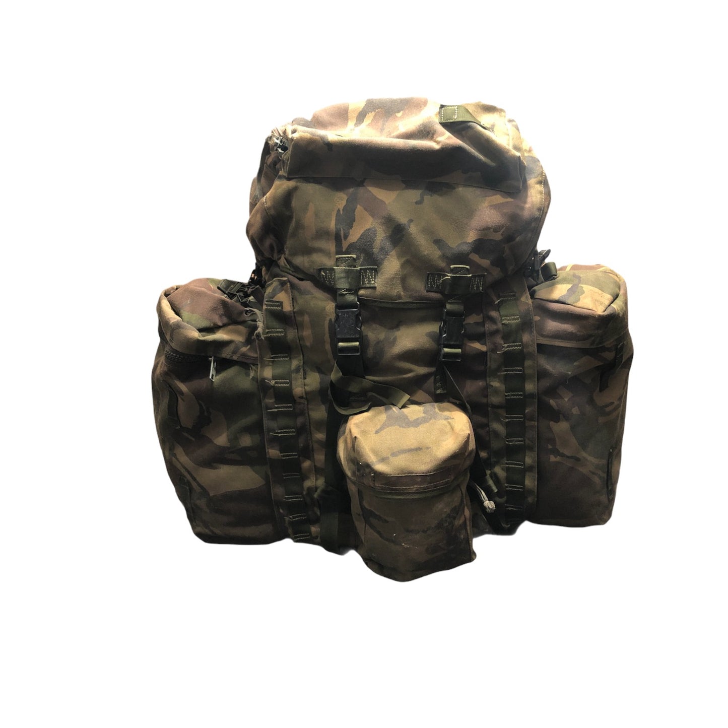 British Army 100 ltr bergen DPM short back grade 2 & side pouches
