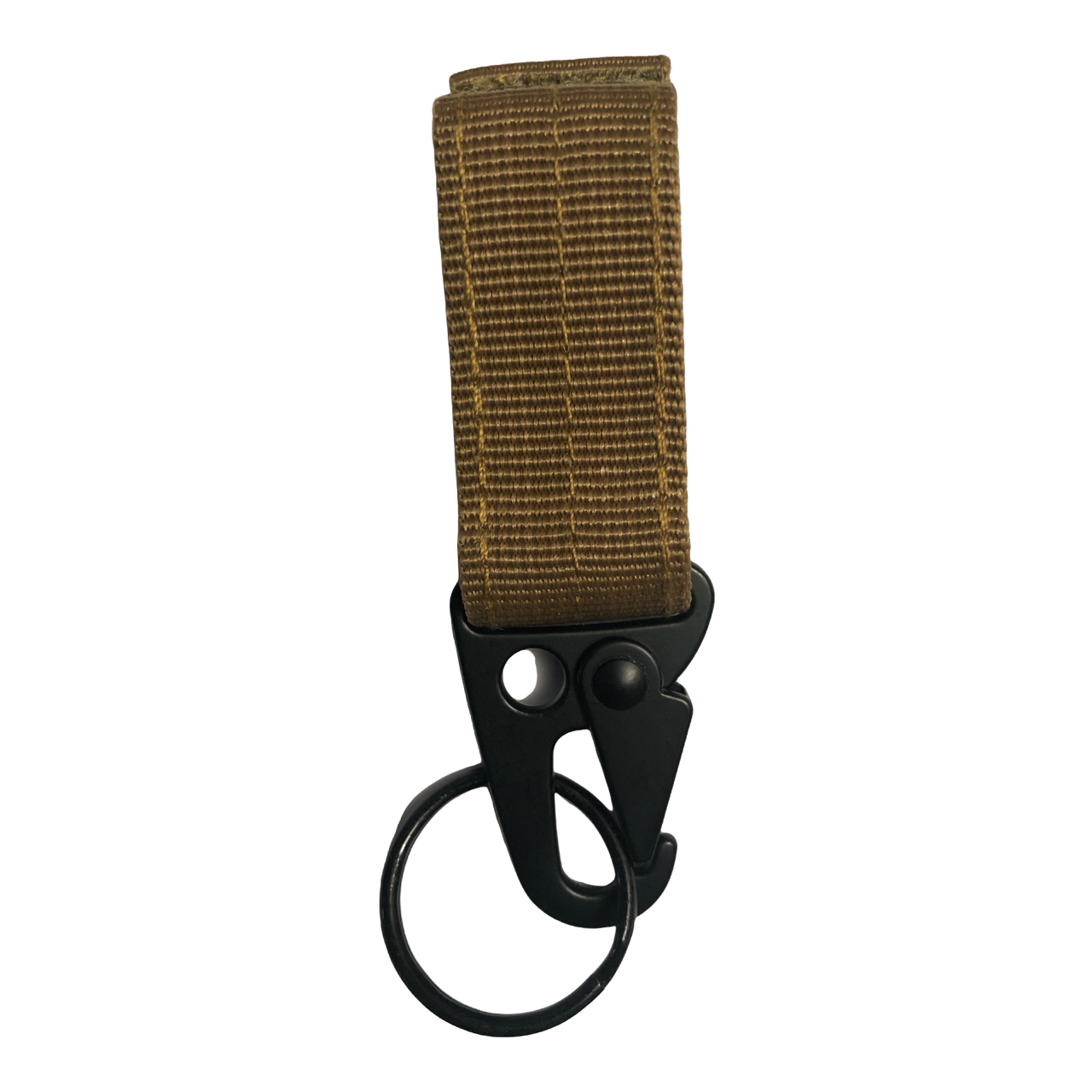Pair of brown kit molle belt clasp clips and velcro strap