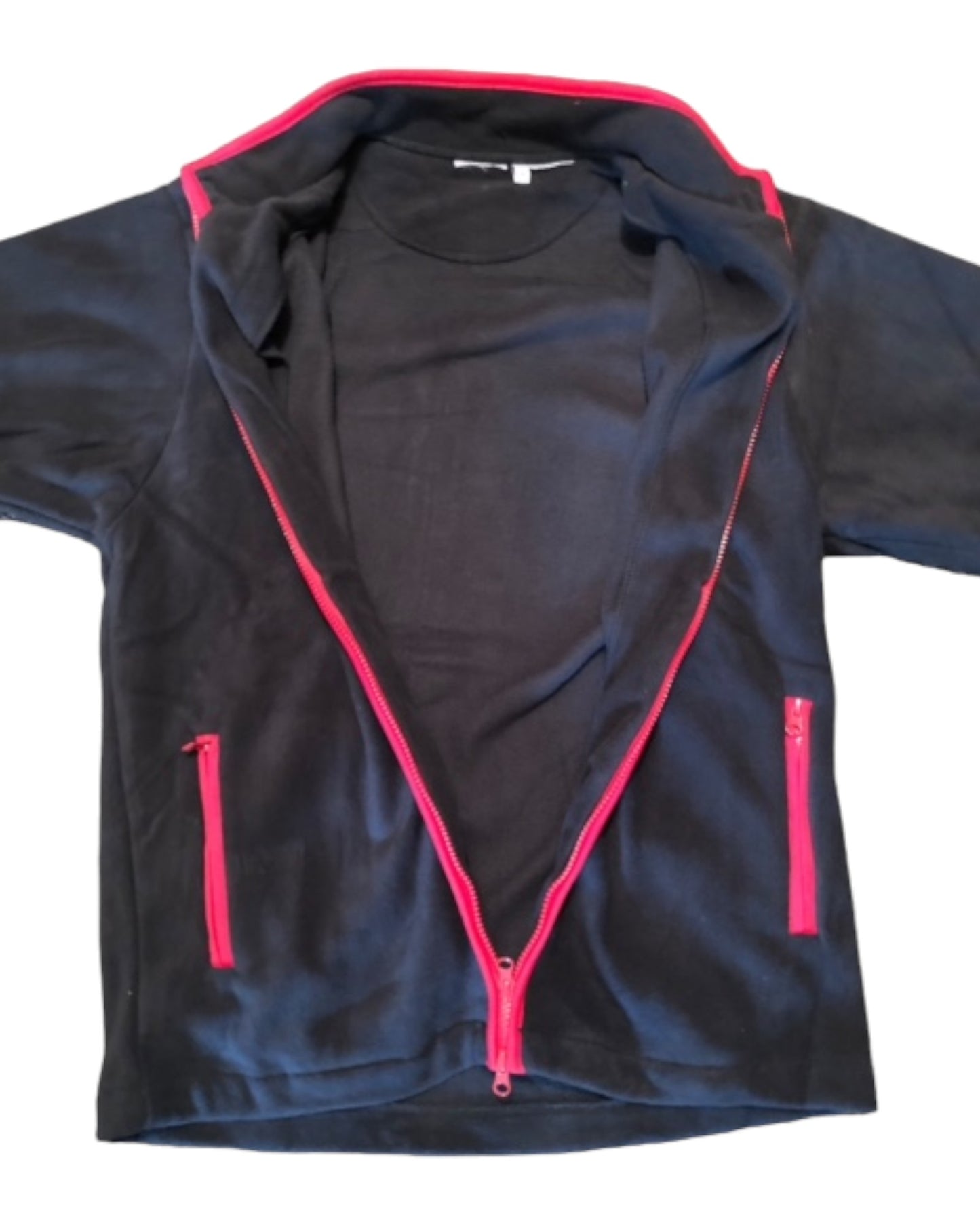 Dark blue cold weather winter fleece red trim