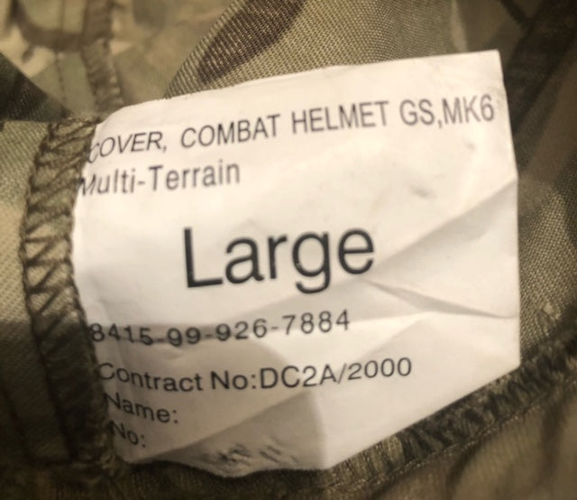 British Army MTP scrim para commando helmet cover Mk6 Large