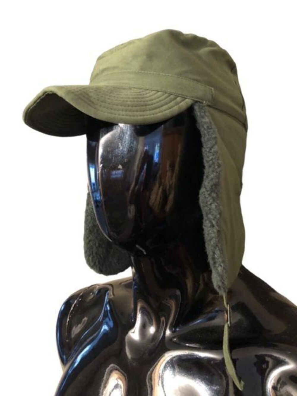 Swedish Army green trapper hat 1967 size 55