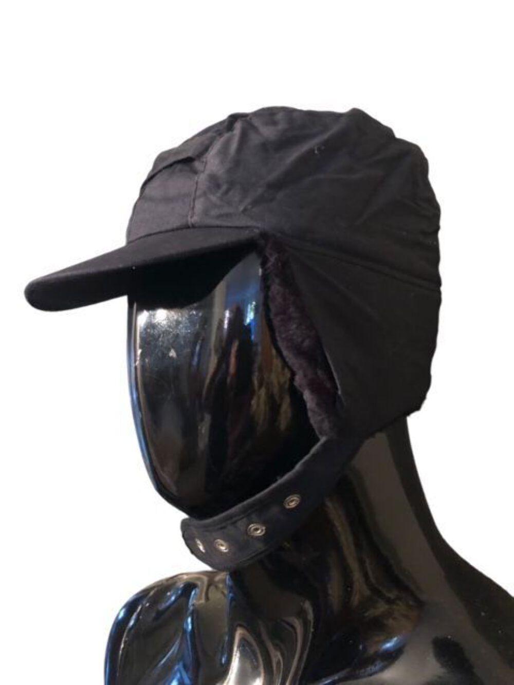 Military cold weather trapper hat black size 58 large