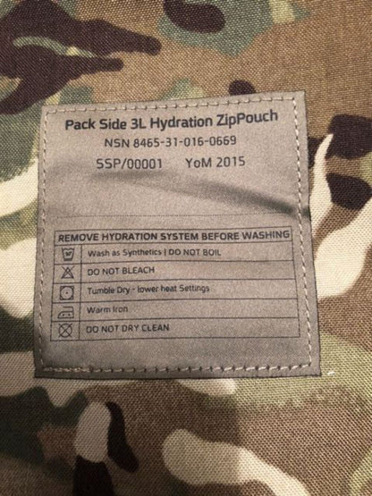 British Army Virtus 3l zip hydration pack pouch MTP