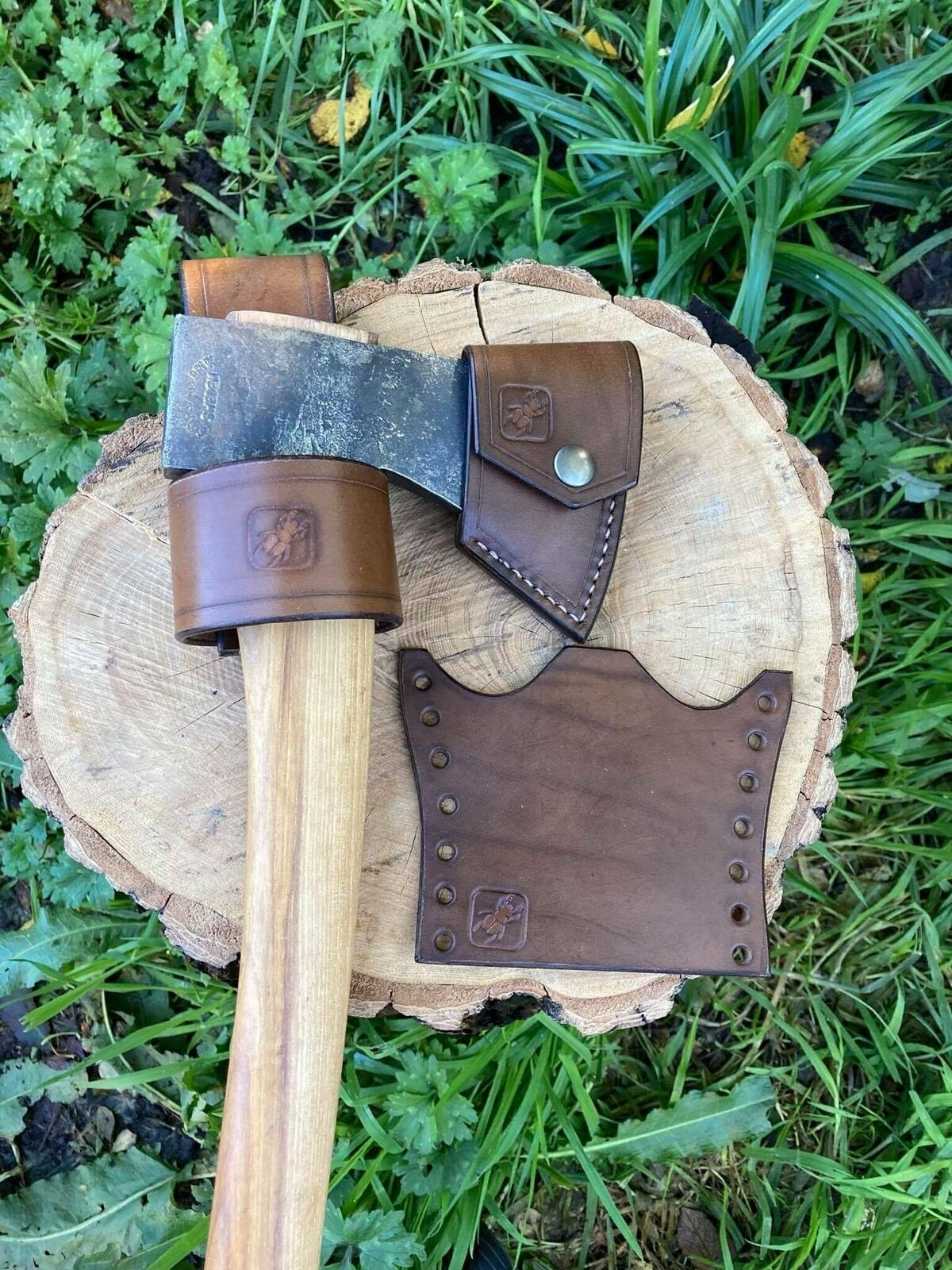 Handcrafted Leather Gransfors Bruk Small Forest Axe Blade Cover IN STOCK