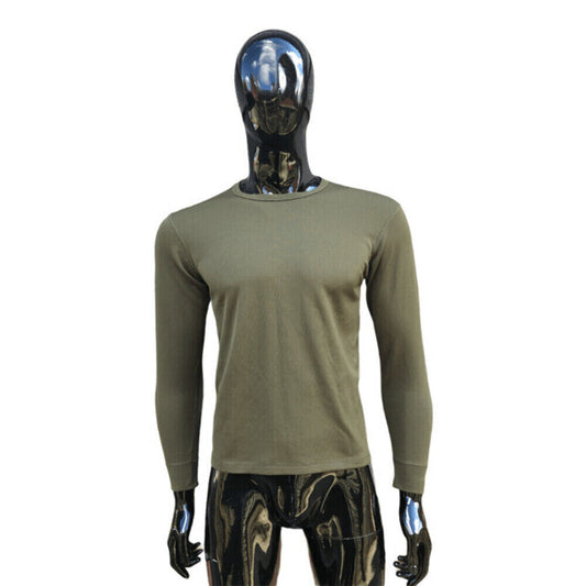 British Army long sleeved thermal vest dark olive green cold weather