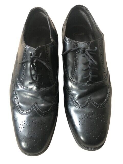 Men's black leather shoes size 10 clarks