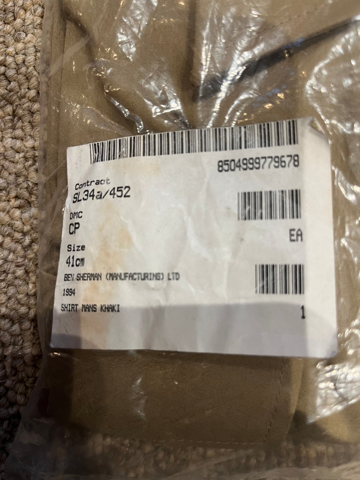 British Army Ben Sherman khaki long sleeved shirt