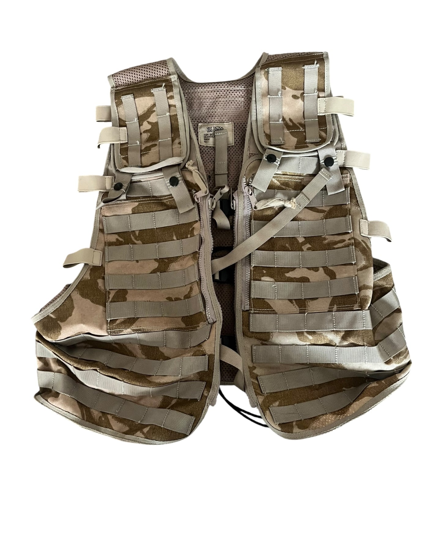 British Army desert tactical vest load carrying