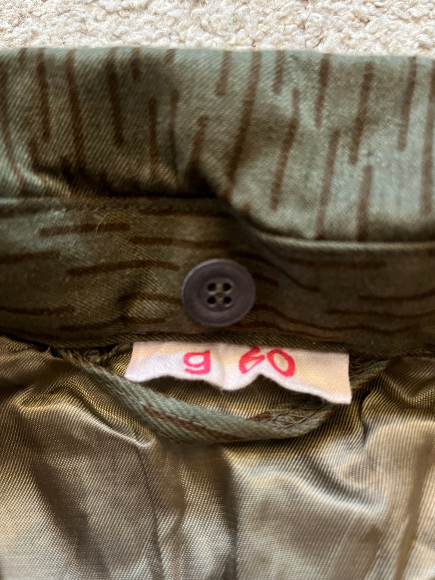 East German Army  field jacket Raindrop Strichtarn pattern- 70's Vintage XL