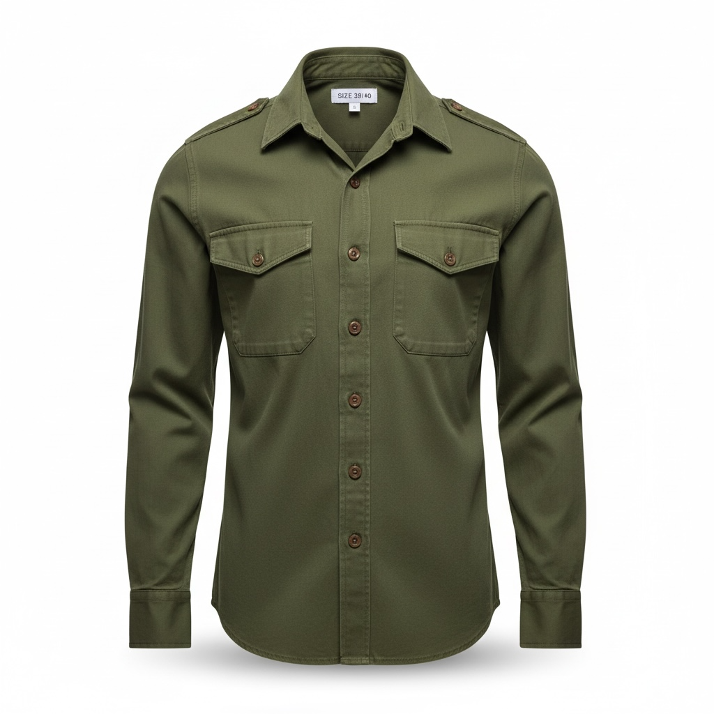 British Army Olive General Service shirt long sleeved
