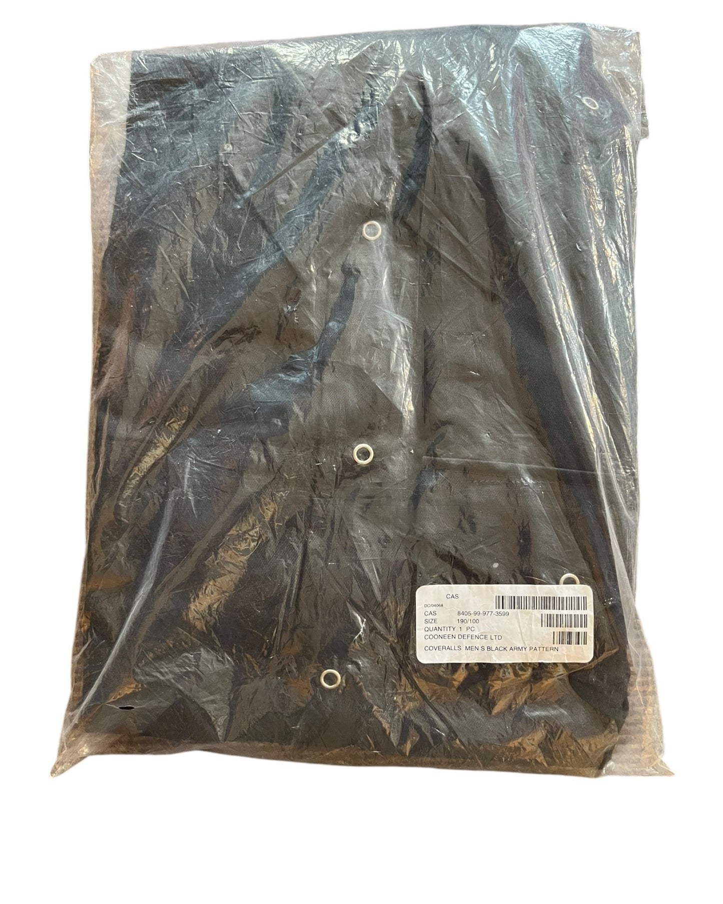 British Army coveralls popper fastening black