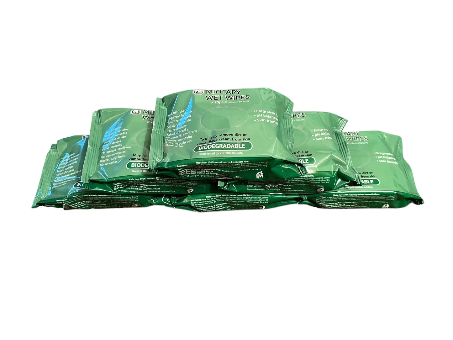 British Army BCB military wet wipes biodegradable  x25.