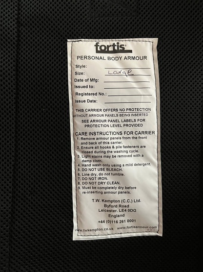 Fortis personal body armour size large black