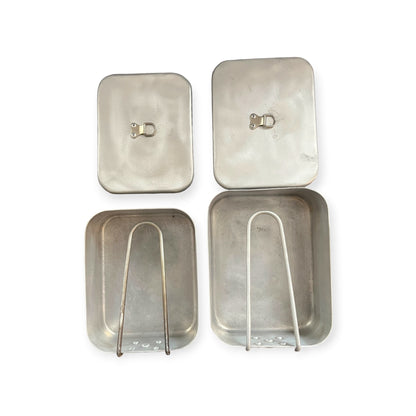 British Army Mess Tin Cooking Set with Stainless-Steel Lids