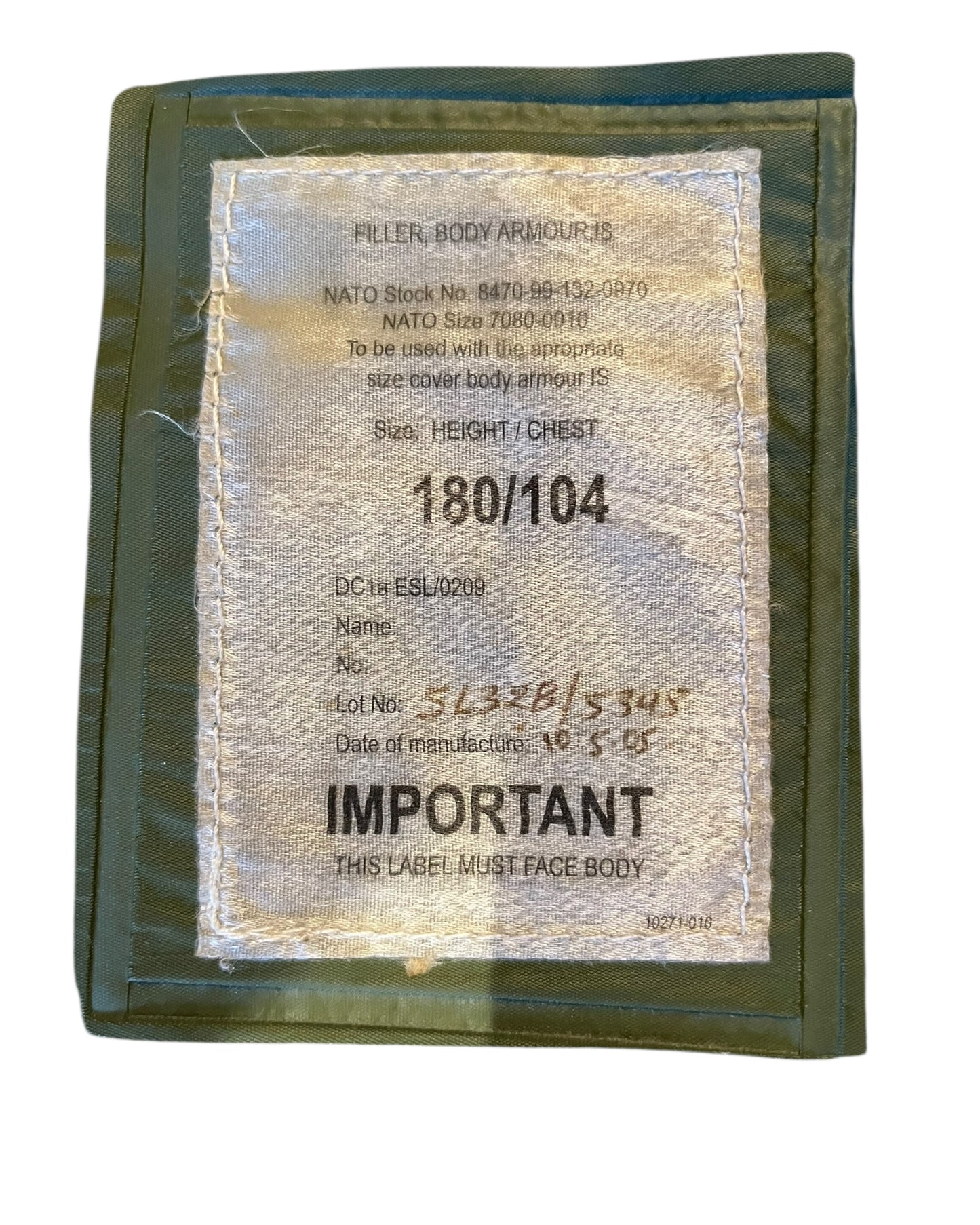 Body armour cover fillers- only