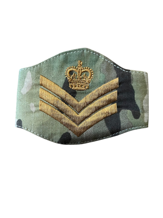 British Armed Forces Staff Sergeant (or Colour Sergeant) military rank patch