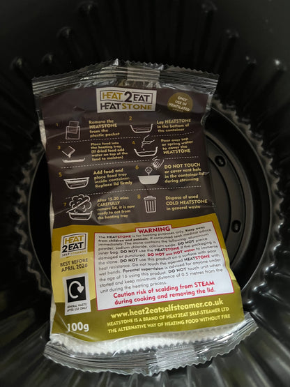 Single large - Heat2eat ration pack / M.R.E food steamer cookers