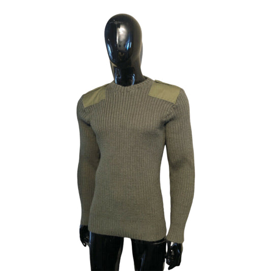 British Army Mens Heavy Jersey Olive Round Neck Jumper