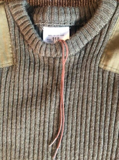 British Army Mans Heavy Jersey jumper Olive Round Neck DC2