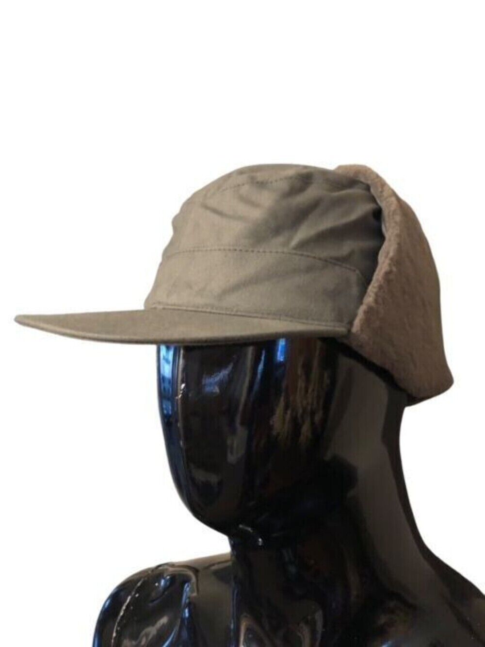 German Army cold weather trapper hat olive green