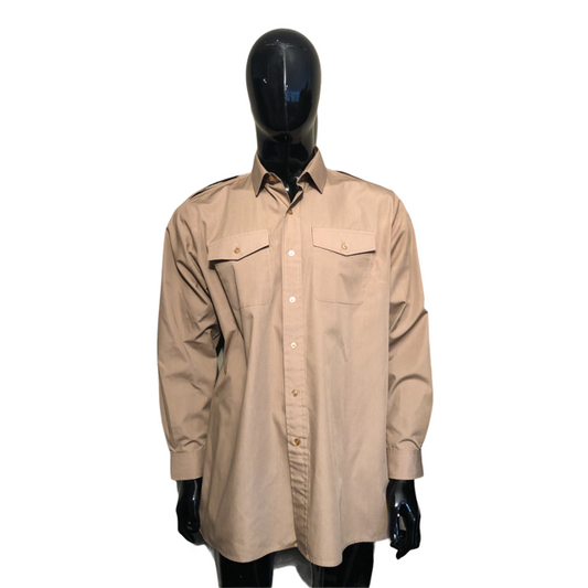 Mens Genuine British Army All Ranks long sleeved shirt fawn grade 1